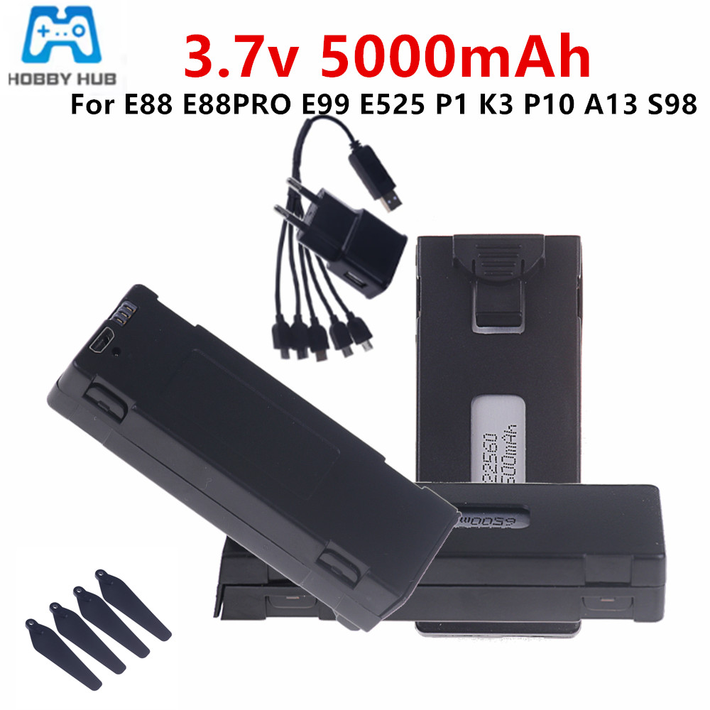 Drone Rc E88 Pro - 3.7V E88 5000mAh Şarj Edilebilir Li-ion