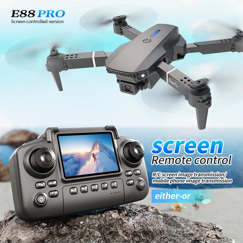 Drone E88 Rc Quadcopter - E88 PRO Drone ekranlı 4K HD
