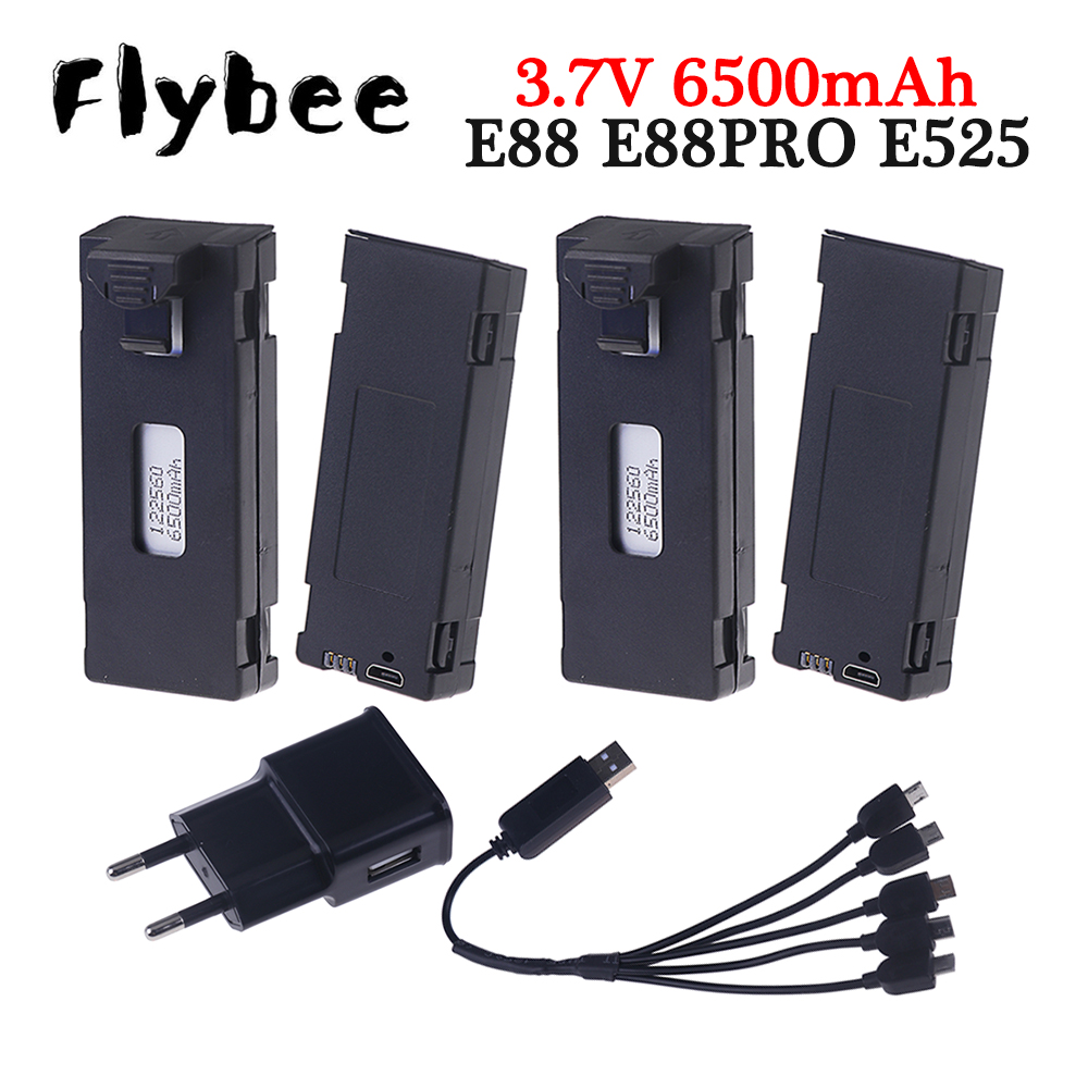 Drone E88 Rc Quadcopter - Şarj edilebilir 3.7V 6500mAh pil bir