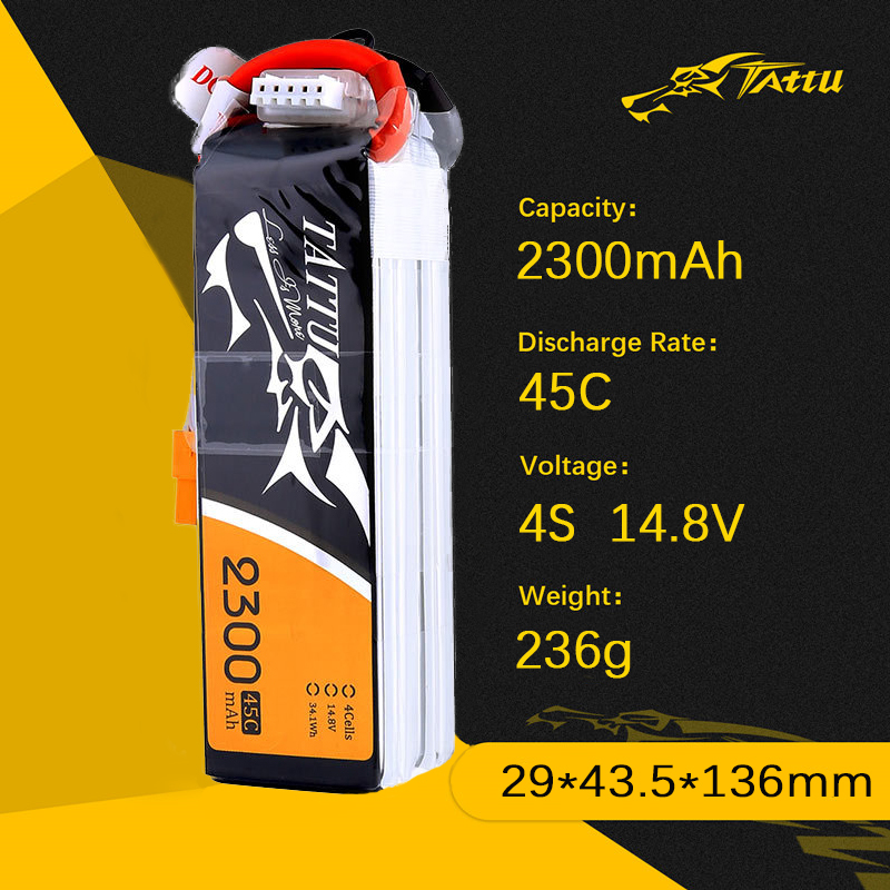 TATTU 2300mAh 4S 14.8V 45C Lip - Drone Zll Rc incelemesi ve fiyatı
