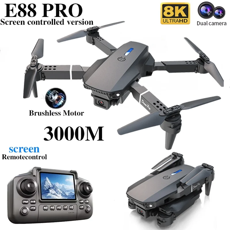Profesyonel E88 PRO Drone, Ekr - Drone Rc E88 Pro incelemesi ve fiyatı