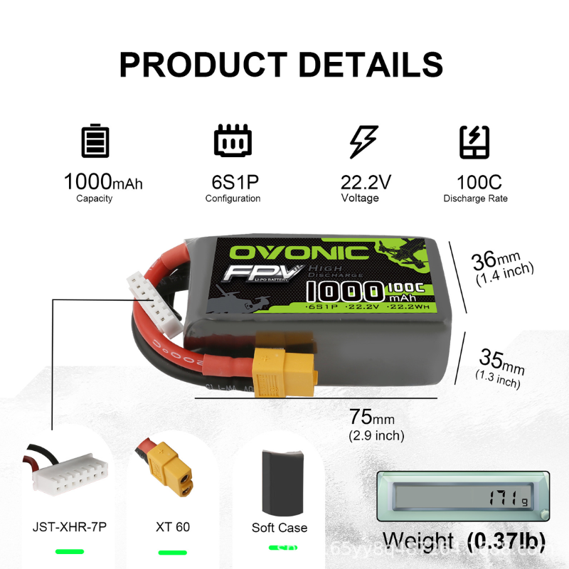 2 adet OVONIC 1000mAh 100C 22. - Drone Zll Rc incelemesi ve fiyatı