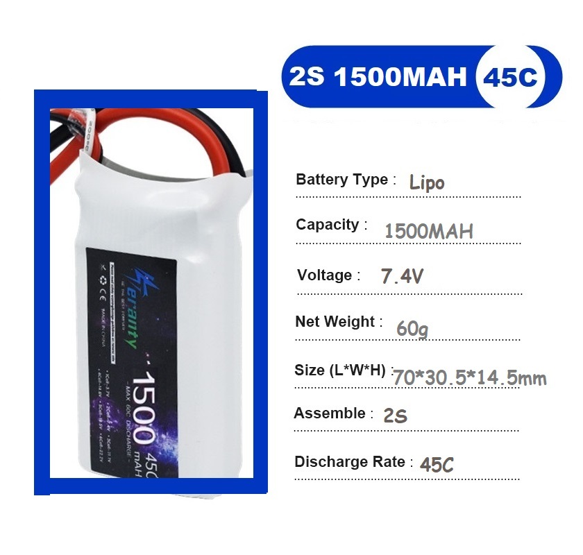 2 adet 7.4V Lipo 2S pil 1500ma - Drone Rcs incelemesi ve fiyatı