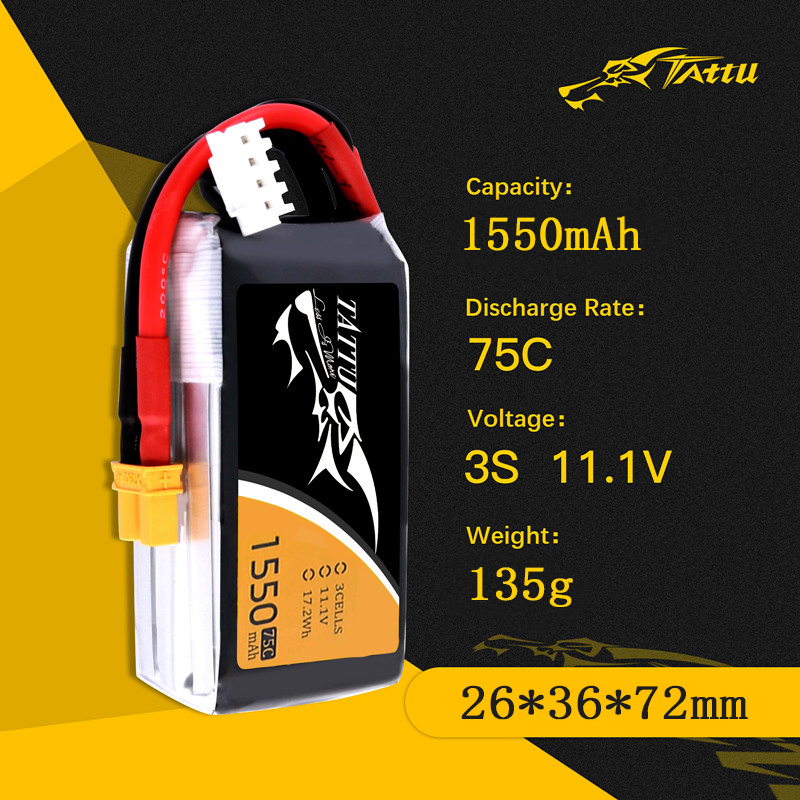 TATTU 3S 11.1V 1550mAh RC LiPo - Drone Zll Rc incelemesi ve fiyatı